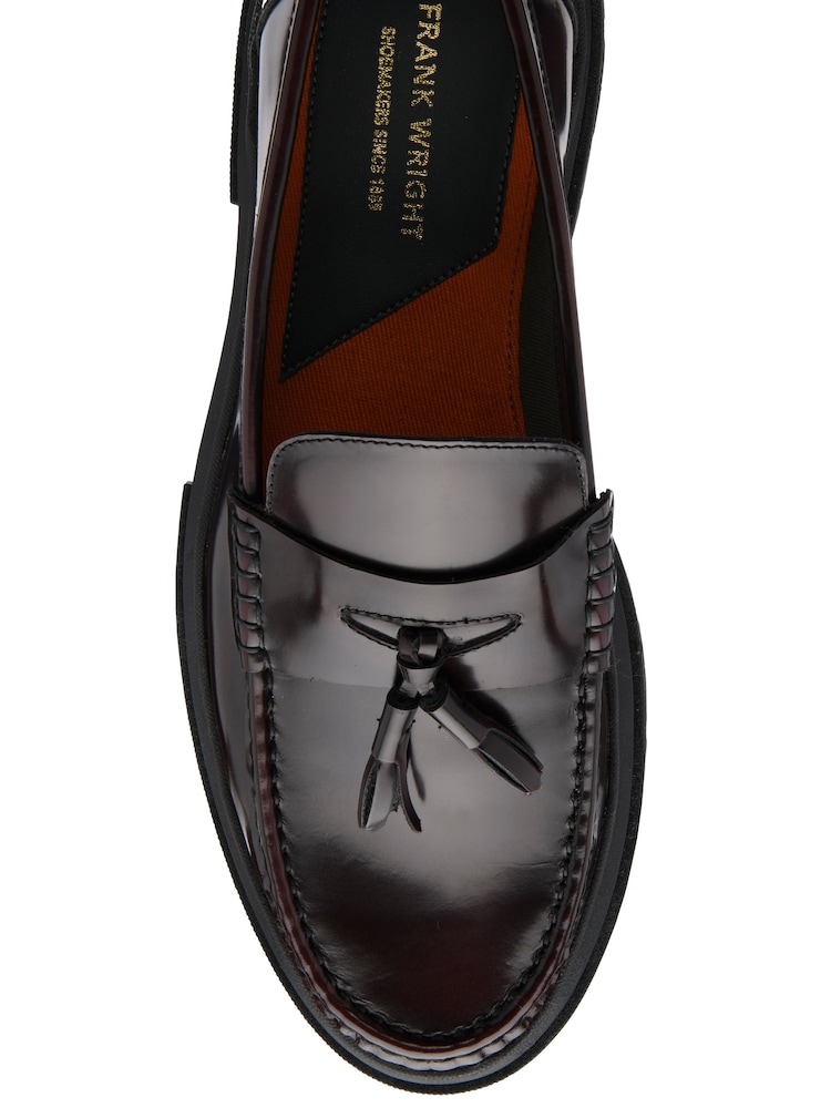 Frank Wright Red Leather Slip-On Loafers - Image 4 of 4 Frank Wright Red Leather Slip-On Loafers - Image 4 of 4