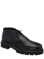 Frank Wright Black Leather Lace-Up Ankle Boots - Image 1 of 4
