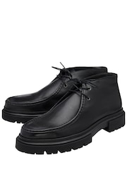 Frank Wright Black Leather Lace-Up Ankle Boots - Image 2 of 4