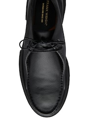 Frank Wright Black Leather Lace-Up Ankle Boots - Image 4 of 4