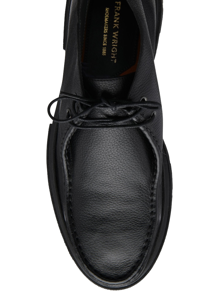 Frank Wright Black Leather Lace-Up Ankle Boots - Image 4 of 4 Frank Wright Black Leather Lace-Up Ankle Boots - Image 4 of 4