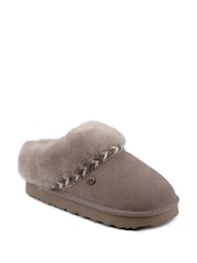 Totes Light Grey Sheepskin™ Ladies Phoebe Slippers - Image 3 of 5