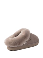 Totes Light Grey Sheepskin™ Ladies Phoebe Slippers - Image 4 of 5