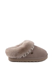 Totes Light Grey Sheepskin™ Ladies Phoebe Slippers - Image 5 of 5