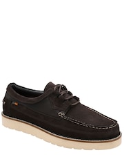 Frank Wright Dark Brown Suede Lace-Up Shoes - Image 1 of 4