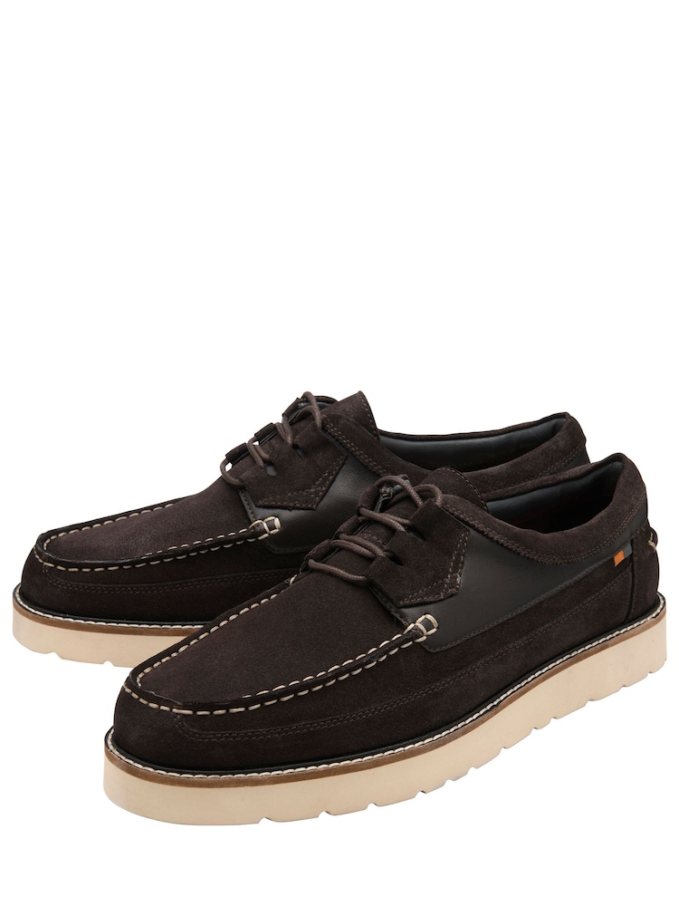 Frank Wright Dark Brown Suede Lace-Up Shoes - Image 2 of 4