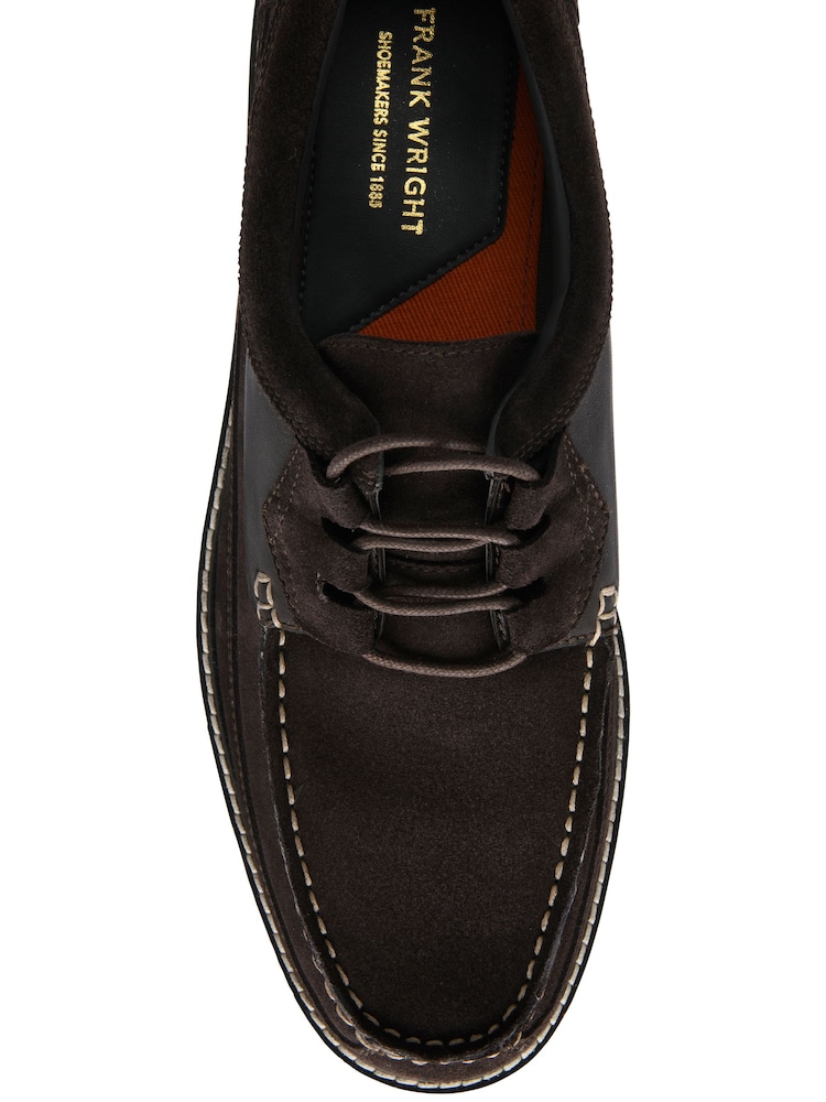 Frank Wright Dark Brown Suede Lace-Up Shoes - Image 4 of 4