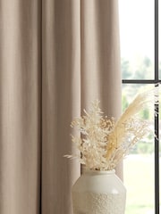 Natural Linen Look Pencil Pleat Blackout/Thermal Curtains - Image 4 of 6