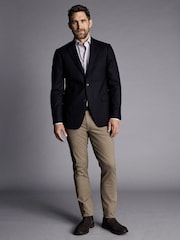 Charles Tyrwhitt Blue Luxury Italian Hopsack Classic Fit Jacket - Image 3 of 5