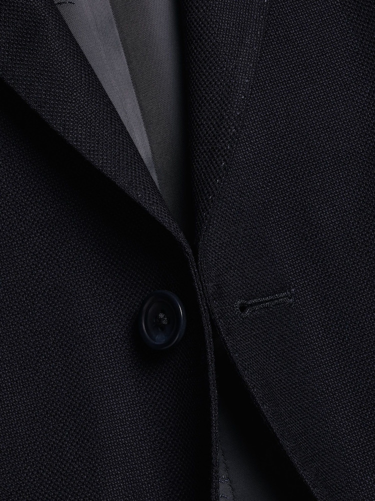 Charles Tyrwhitt Blue Luxury Italian Hopsack Classic Fit Jacket - Image 5 of 5