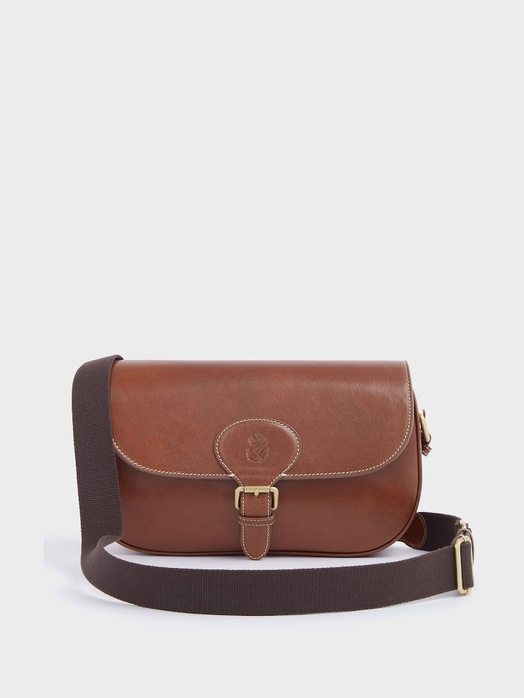 Osprey London The Hurlingham Italian Leather Convertible Saddle Brown Bag - Image 1 of 6