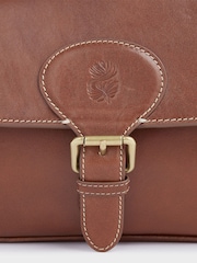 Osprey London The Hurlingham Italian Leather Convertible Saddle Brown Bag - Image 4 of 6