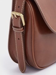 Osprey London The Hurlingham Italian Leather Convertible Saddle Brown Bag - Image 5 of 6