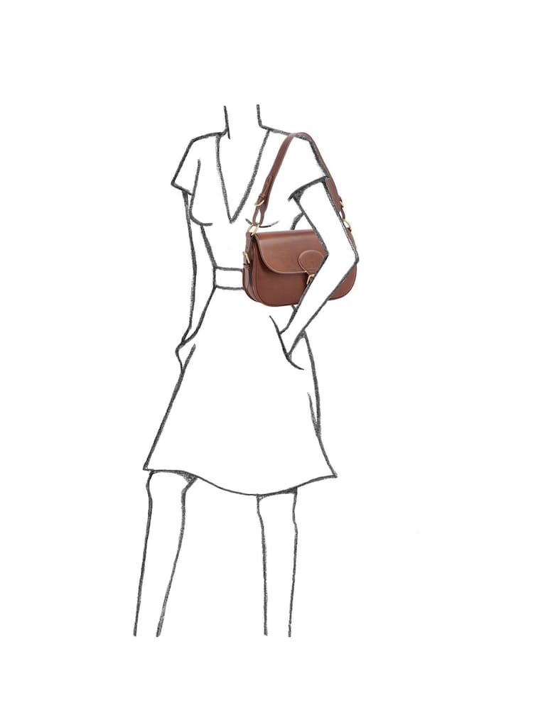 Osprey London The Hurlingham Italian Leather Convertible Saddle Brown Bag - Image 6 of 6