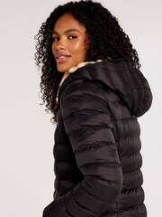 Apricot Black & Brown Leopard Reversable Puffer Coat - Image 2 of 5