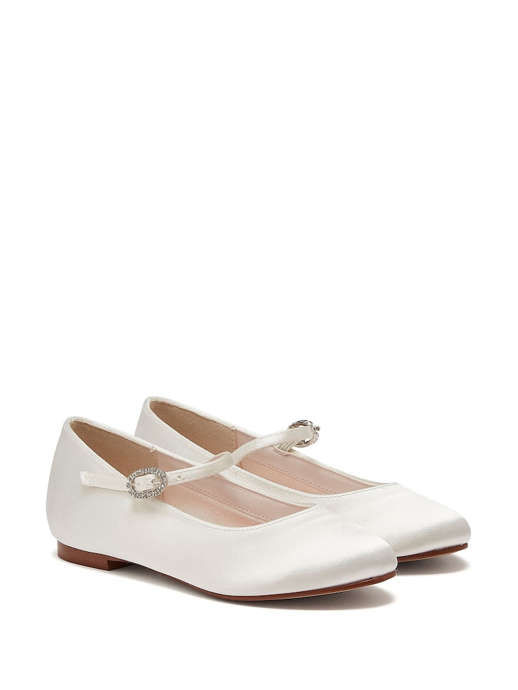Rainbow Club Cream Infants Binx Satin Bridesmaid Shoes - Image 2 of 4
