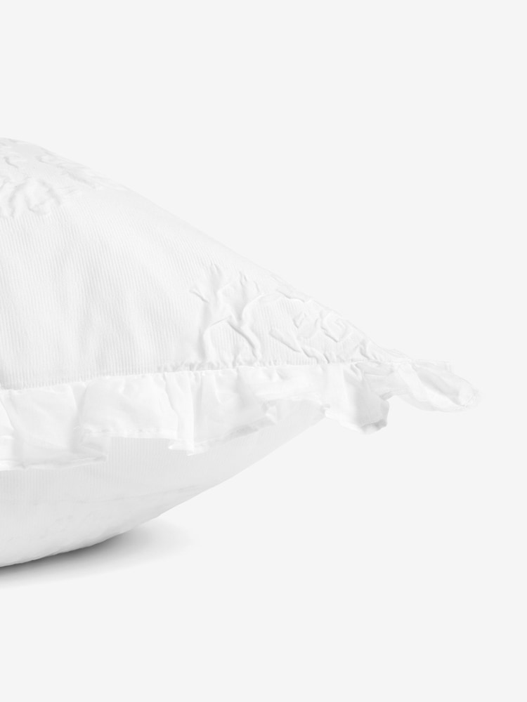 White Embroidered Heart 50 x 50cm Cushion - Image 5 of 5 White Embroidered Heart 50 x 50cm Cushion - Image 5 of 5