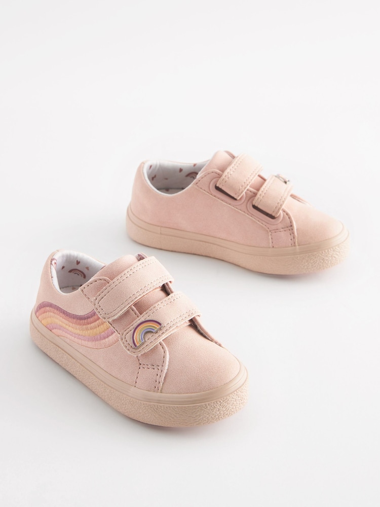 وردي - حذاء رياضي مزيّن بشكل قوس قزح يُغلق باللمس - صورة 1 من 5