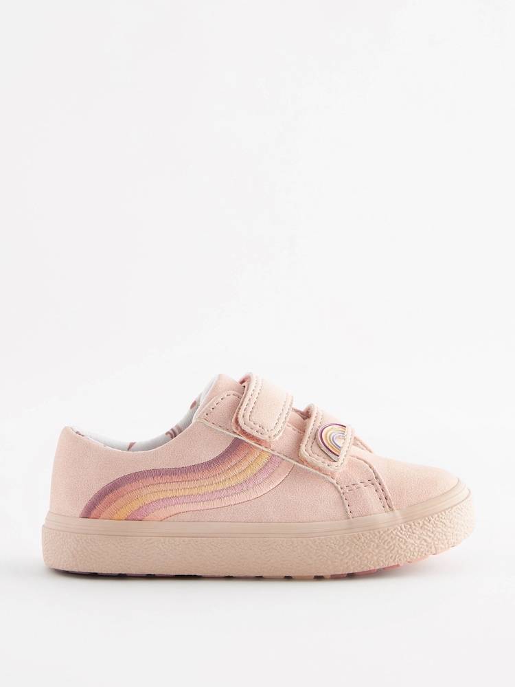 Pink Wide Fit (G) Rainbow Touch Fasten Trainers - Image 1 of 5