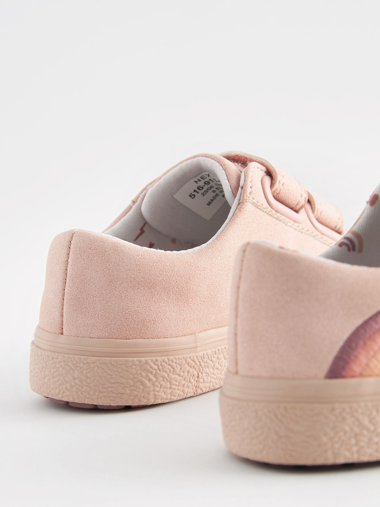 Pink Wide Fit (G) Rainbow Touch Fasten Trainers - Image 2 of 5