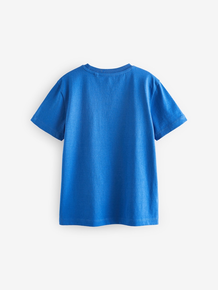 Cobalt Blue Shark Short Sleeves Graphic 100% Cotton T-Shirt (3-16yrs) - Image 2 of 3