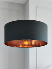 Grey And Copper Rico Easy Fit Shade Drum Ceiling Light - Image 1 of 5