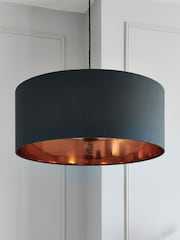 Grey And Copper Rico Easy Fit Shade Drum Ceiling Light - Image 2 of 5