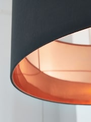 Grey And Copper Rico Easy Fit Shade Drum Ceiling Light - Image 3 of 5