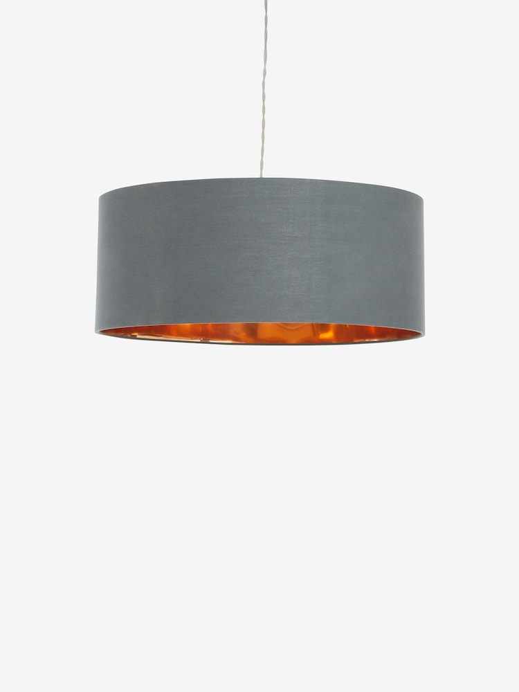 Grey And Copper Rico Easy Fit Shade Drum Ceiling Light - Image 5 of 5
