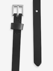 Negro con plateado - Cinturón estrecho de piel - Imagen 4 de 4