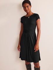 Boden Black Grnd Amelie Jersey Dress - Image 1 of 5