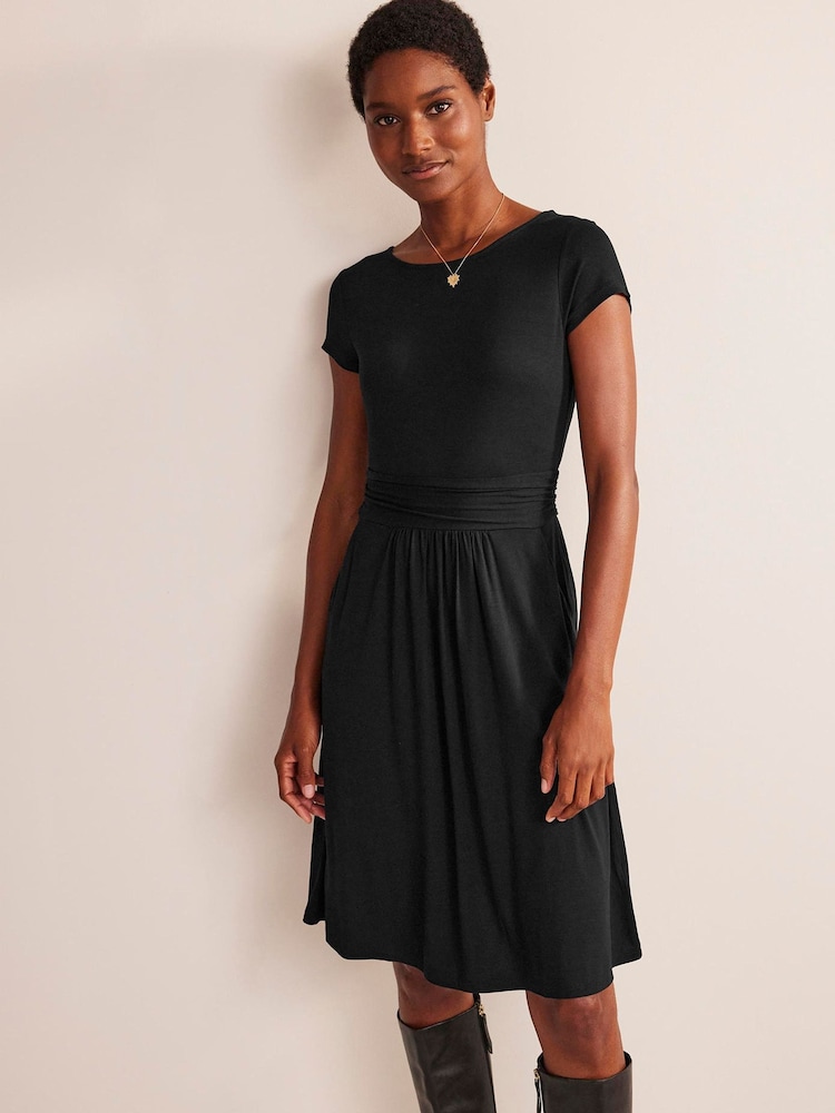 Boden Black Grnd Amelie Jersey Dress - Image 1 of 5
