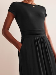 Boden Black Grnd Amelie Jersey Dress - Image 4 of 5