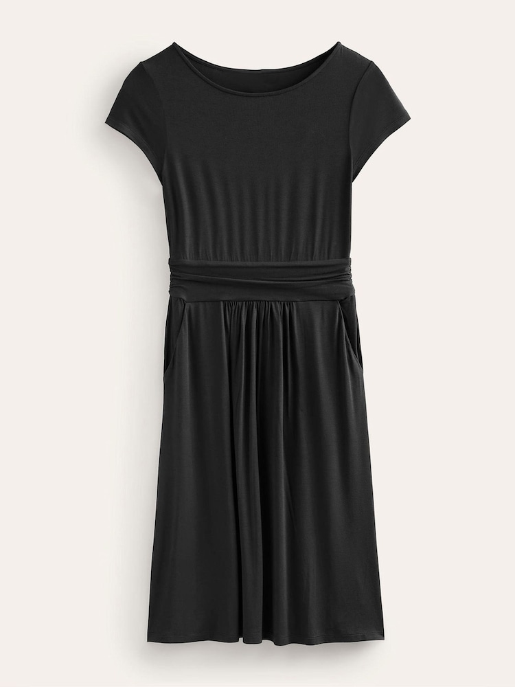 Boden Black Grnd Amelie Jersey Dress - Image 5 of 5