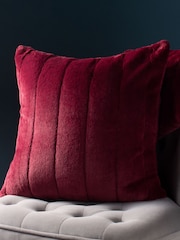 Riva Paoletti Ruby Red 45 x 45cm Empress Faux Fur Cushion - Image 1 of 6
