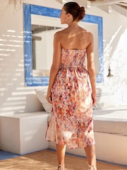 Pink Floral Bandeau Mini Summer Dress - Image 3 of 7