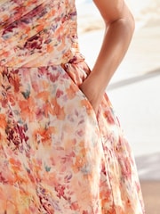 Pink Floral Bandeau Mini Summer Dress - Image 5 of 7
