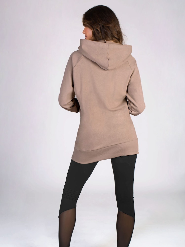 Pineapple Brown Womens Longline Hoodie - Image 4 of 5