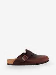 Birkenstock Brown Boston Oil Leather Clogs - Image 1 of 11