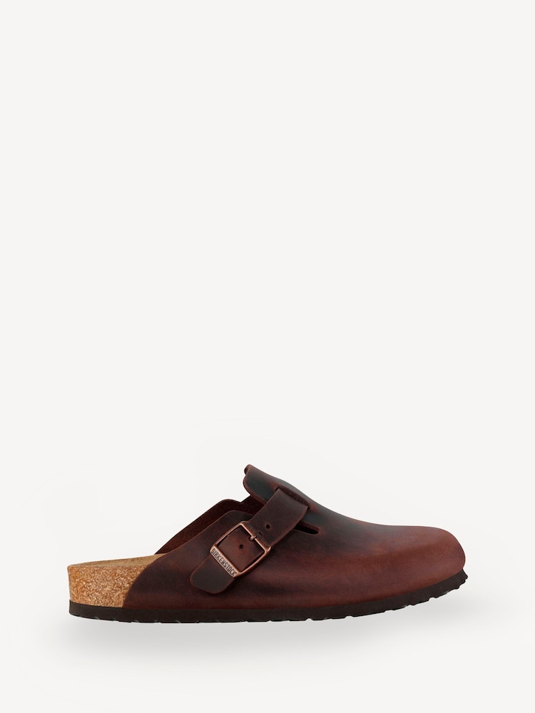 Birkenstock Brown Boston Oil Leather Clogs - Image 1 of 11