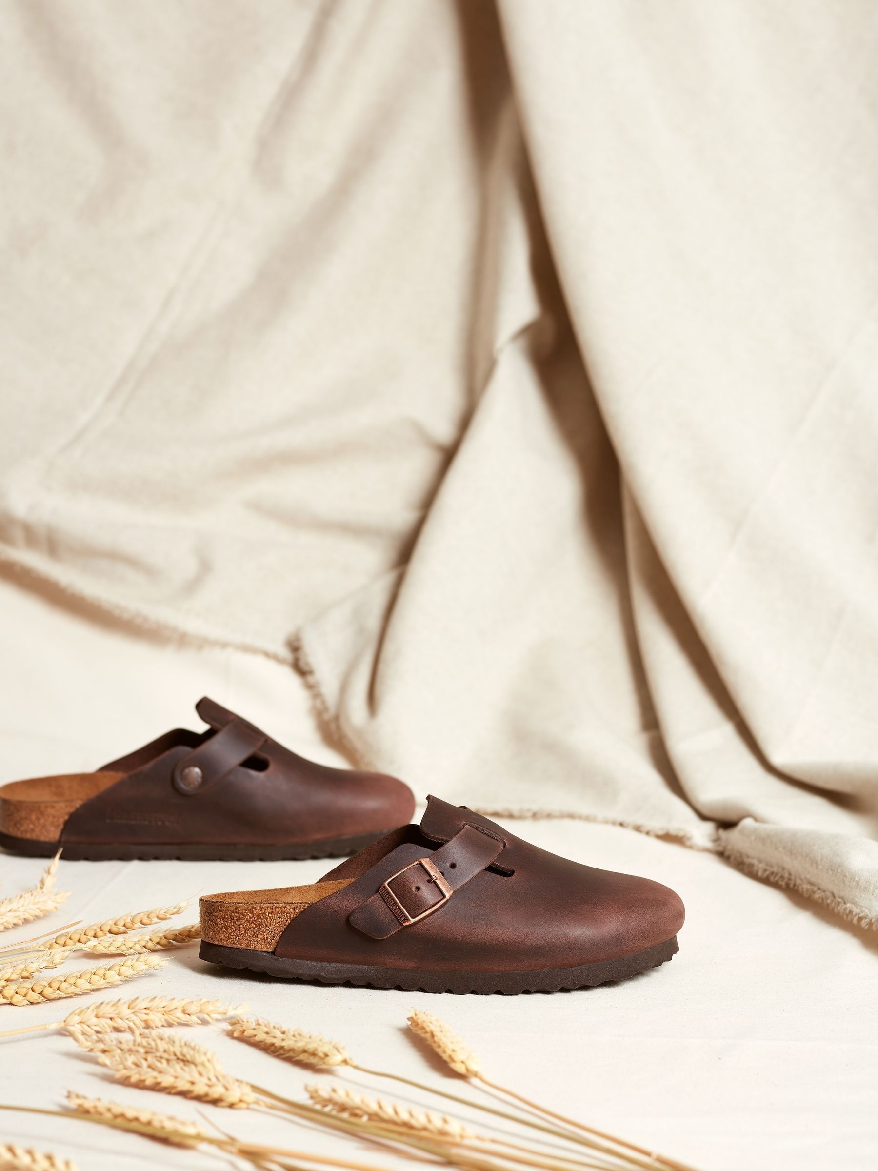 Buy Birkenstock Brown Boston Oil Leather Clogs from Next