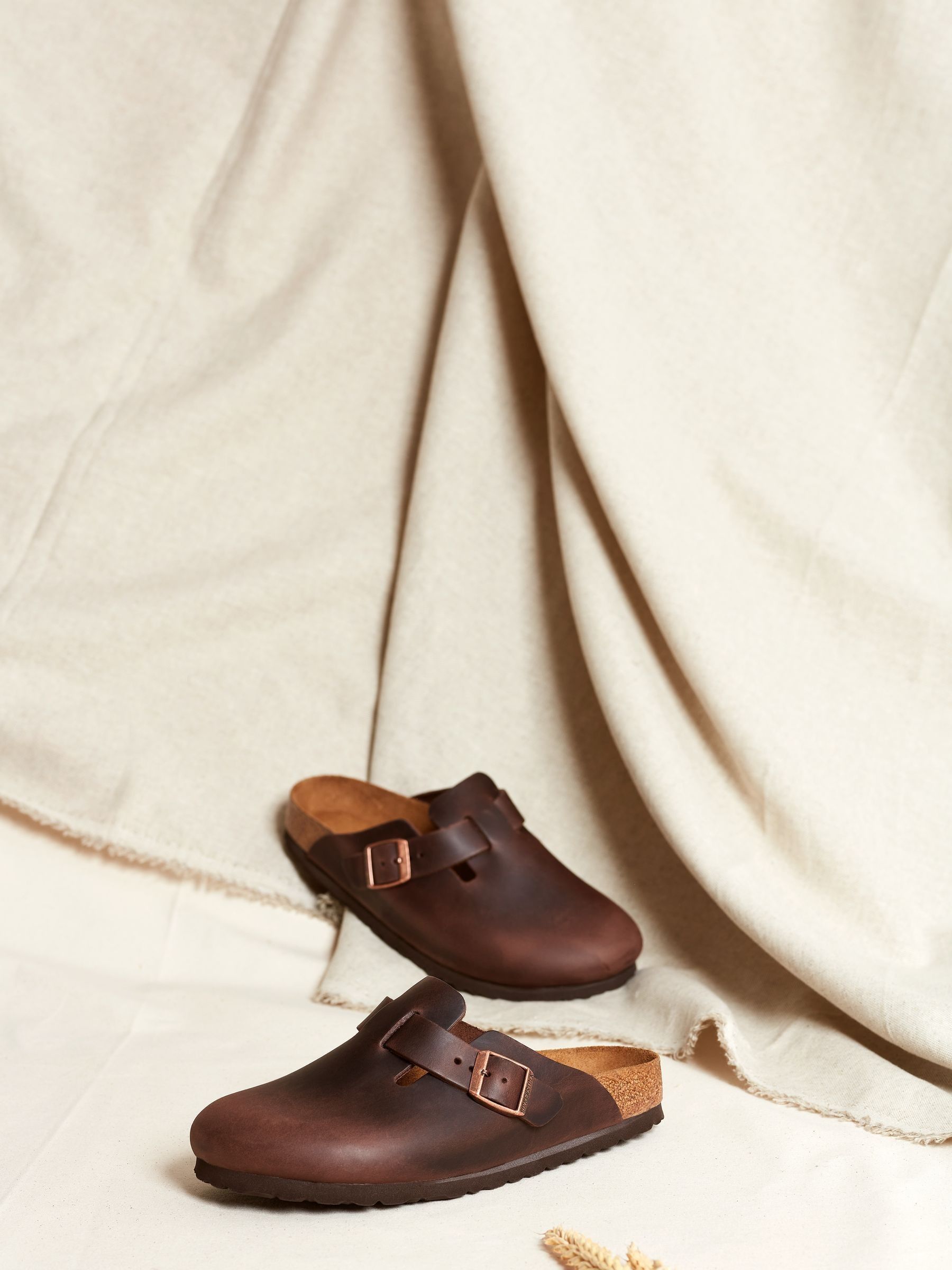 Brown Birkenstock Boston Oil Leather Clogs
