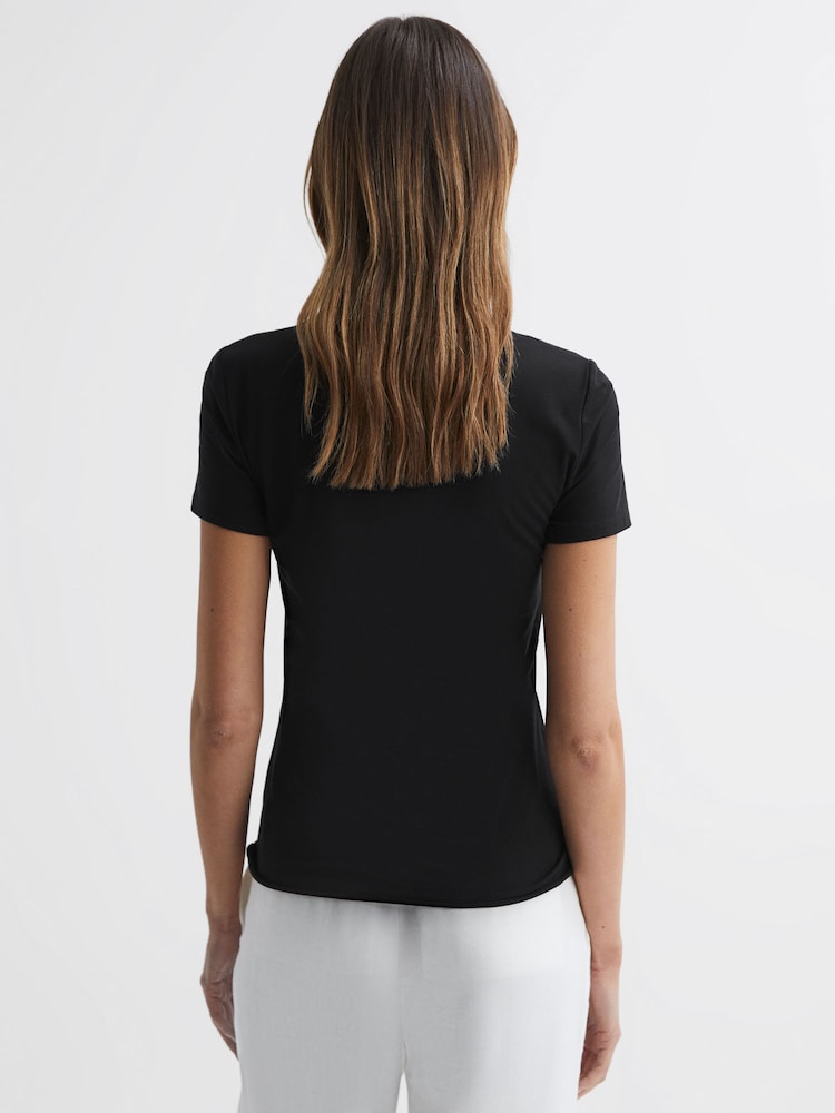 Reiss Black Sandy Fitted Cotton Crew Neck T-Shirt - Image 5 of 5