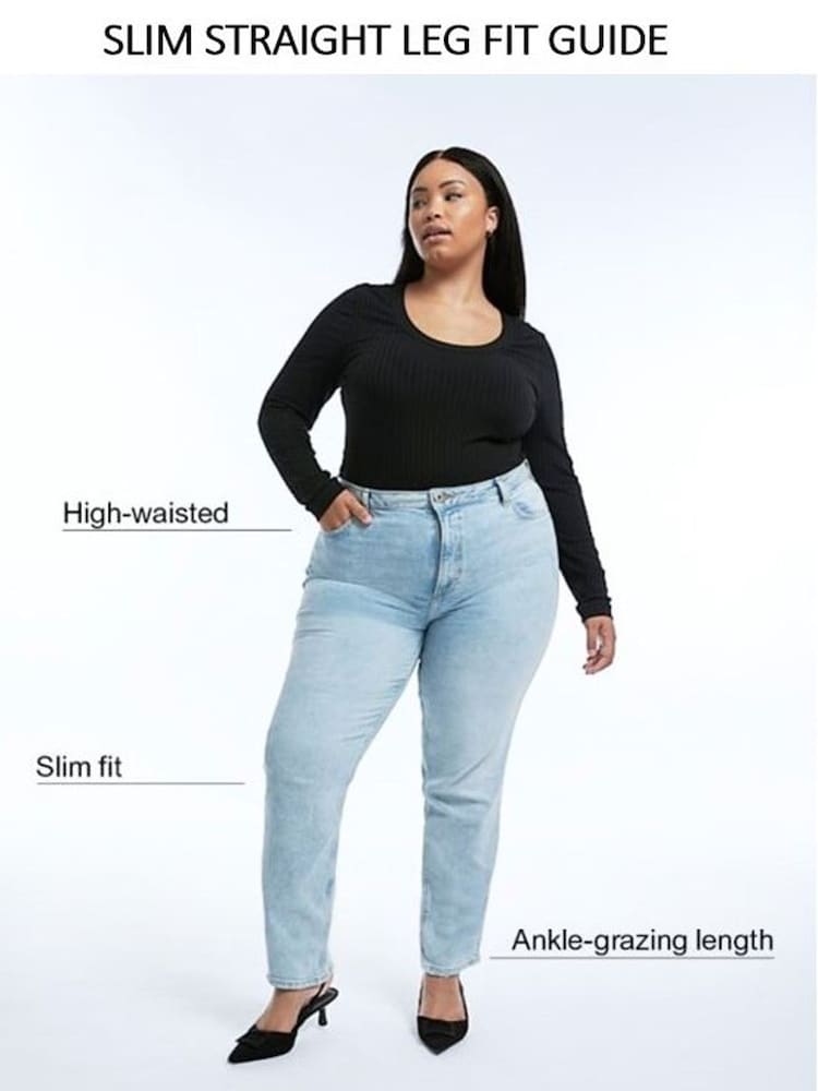 River Island Blue High Rise Slim Stretch Jeans - Image 2 of 6