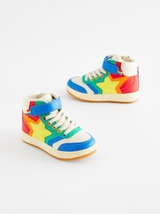 Little Bird by Jools Oliver Multi Bright Rainbow Star Hi-Top Trainers - Image 1 of 6