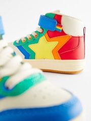 Little Bird by Jools Oliver Multi Bright Rainbow Star Hi-Top Trainers - Image 5 of 6