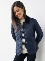 Barbour® Navy Deveron Diamond Quilt Lightweight Jacket - Image 3 of 5