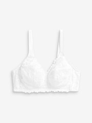 White Total Support Non Pad Non Wire Full Cup Lace Ultimate Comfort Bra B-H - Image 7 of 7