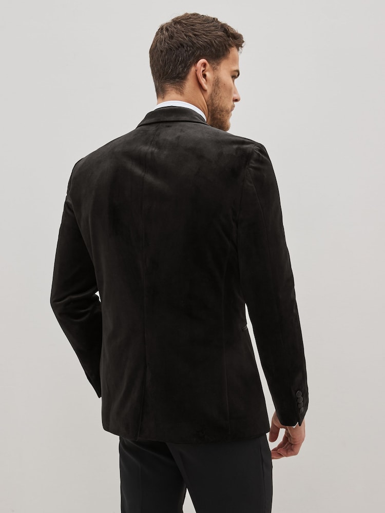 Noir - Slim Fit (Slim Fit) - Blazer en velours - Image 3 of 6