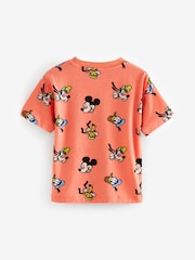 Coral Pink Mickey Short Sleeve 100% Cotton T-Shirt (6mths-8yrs) - Image 2 of 3